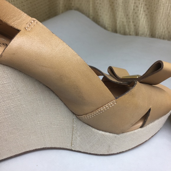 Kate Spade New York Tan & Gold  Wedges Sz:8.5M - Picture 7 of 8